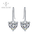 2021 wholesale fashion luxury cz jewelry earrings silver heart shaped earring for women